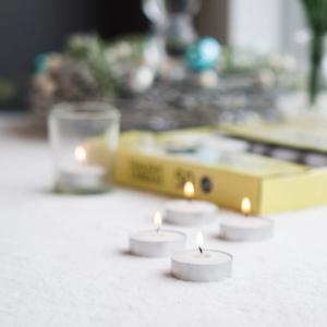 티라이트 50개 2.5시간연소 BON Candle 무향 하양(흰색) 양초