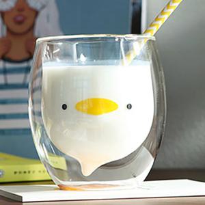 푸코 라미나 캐릭터 내열 이중유리컵 Duck