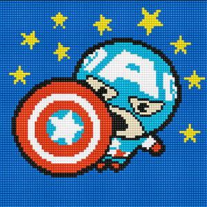 DIY 보석십자수 큐빅페인팅 가와이시리즈_가와이_캡틴아메리카 25cmx25cm