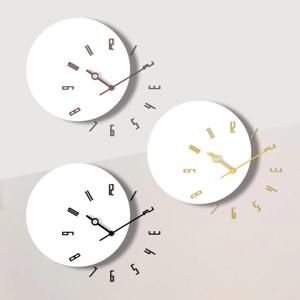 못없이 붙이는 거실 아트월 사무실 인테리어 벽시계 3color + 매직후크,수평계 증정