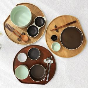 우드 반달 트레이 (4colors)