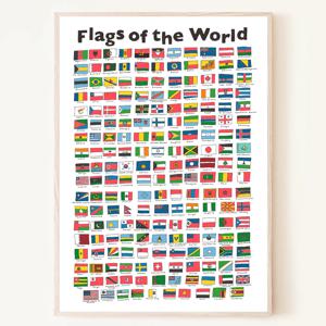 세계의 국기 일러스트 flags of the world 포스터