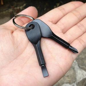 휴대용 열쇠고리 십자 일자 드라이버 키링