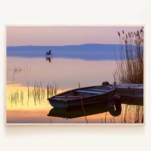 헝가리 벌러톤 호수(lake Balaton)의 노을 풍경 포스터