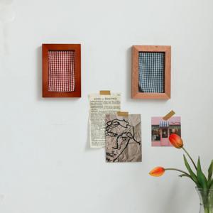 (케이트가든제작) 패브릭 로프 스위치 가리개 (로프+우드막대+패브릭가리개)_깅엄체크