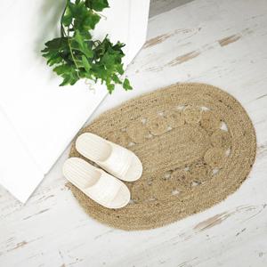AGRA INDIA 황마 라탄 원형 대형 거실 오발 러그 3size A오발