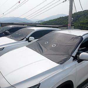 자석설치 차량용 앞유리 햇빛가리개 블랙 1개