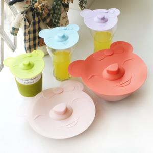 베어 다용도 실리콘 컵 뚜껑(중) 5colors