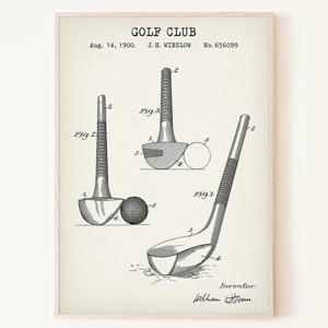 레트로 골프 소품 벽액자