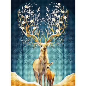 DIY 보석십자수 세트 30x40 행운의 꽃사슴 (D30-22)