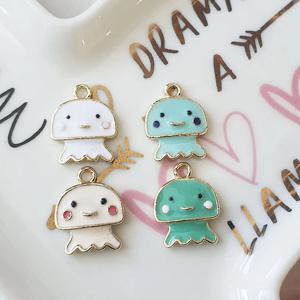 비즈공예 재료 큐트 해파리 팬던트 참(12x14mm)