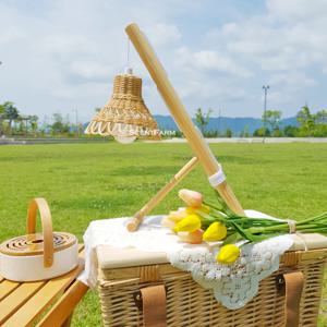 레이스 라탄 갓등 조명 전등갓 등갓 당기는 전구