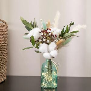 목화 조화 화병 LED 드라이 안개꽃 set 32cm (DIY) 인테리어 장식