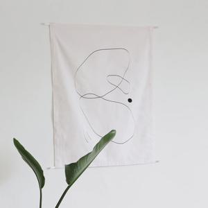 일러스트 행잉 패브릭 고리형 벨크로 포스터 가리개 가림막