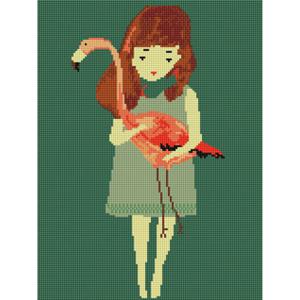 DIY 보석십자수 (패브릭형) 홍학을 지켜줘 30X40cm