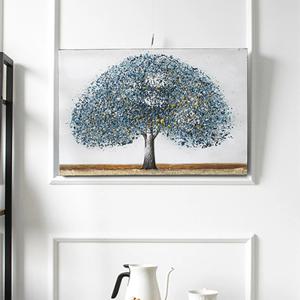 캔버스 나무 액자 블루나무