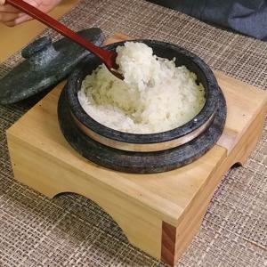 장수 곱돌 자연석 100% 돌솥 뚝배기+사각나무받침