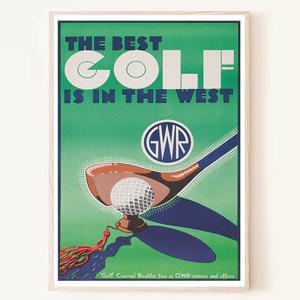 빈티지 골프 드라이버 포스터 액자