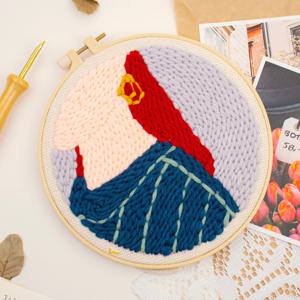 DIY 펀치니들 키트 붉은 머리 여인 (기본바늘 포함)