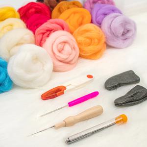DIY 양모펠트 양모 5g 24색 + 추가증정 20g + 기본도구 풀세트 (초급 구성)