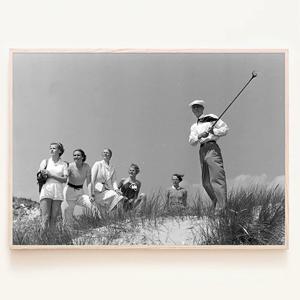 골퍼와 갤러리 Golf 흑백 사진 인테리어 액자