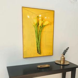 북유럽 노란 카라꽃 줄기 식물 그림 인테리어 액자