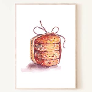 초코 쿠키 끈 리본 디저트 일러스트