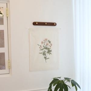 플라워 일러스트 행잉 고리형 벨크로 패브릭 포스터 가리개 가림막 3컬러