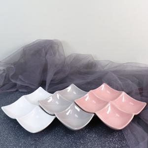 도자기 사각 나눔 반찬 안주 접시 4구 (택1)