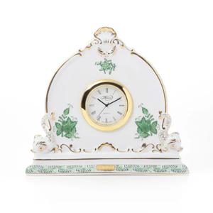 [해외] 차이니스 부케 그린 도자기 탁상시계 12.5cm