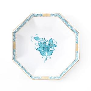 [해외] 아포니 차이니스 부케 터키색 옥타곤 접시 13.5cm