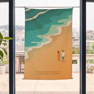 일러스트 패브릭 포스터 / 가리개 커튼_walk on the beach 01