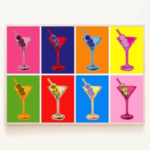 마티니 Martini 칵테일 팝아트 비비드 컬러풀 포스터 인테리어 액자
