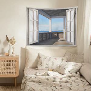 [해외]지난 여름 휴가A 창문 풍경 대형 패브릭 포스터