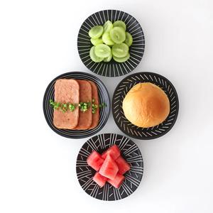 블랙에가와리 도자기 반찬접시 세트 4p