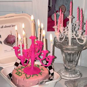 샹들리에초 생일초 케이크 데코픽 케이크픽 생일파티 소품