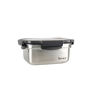 인콕 스텐 밀폐용기 스텐콕 블랙 직사각 2호 600ml