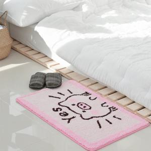 캐릭터 욕실 발매트 주방매트 욕실매트 주방러그 발판 피그사각 2size