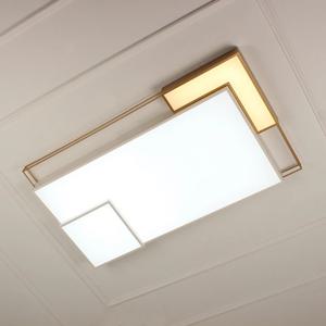 LED 인테리어 거실등 모모나 직사각 골드 100W 주광색 전구색 혼합