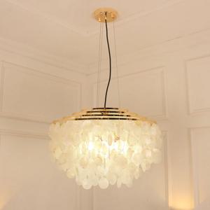 LED 인테리어 식탁등 자개 샹들리에 3등 카페 조명
