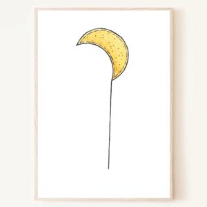 귀여운 달풍선 일러스트 포스터