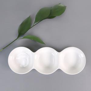 도자기 3구 나눔 반찬 접시 소스 종지