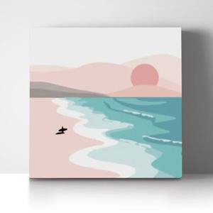 DIY 쉬운 명화그리기 유화세트 A-252 일출과 바다 소형 20x20