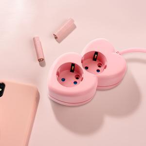 하트 멀티탭 2구 16A 감성 디자인 인테리어 멀티 콘센트 1m/3m/5m