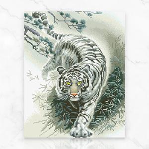 DIY 캔버스형 보석십자수 백호 40X50cm