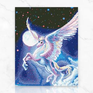 DIY 캔버스형 보석십자수 유니콘 40X50cm