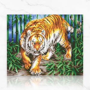 DIY 캔버스형 보석십자수 용맹한 호랑이 40X50cm