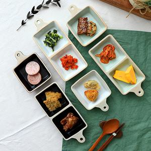 가연 손잡이 두칸 앞접시 나눔접시 (3colors)