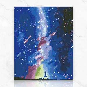DIY 캔버스형 보석십자수 은하수 내리는 밤 40X50cm