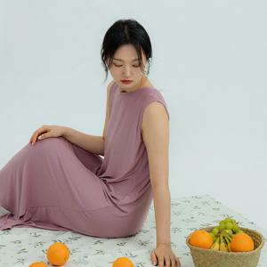 WHO5173 여성 모달 감성 실내복 잠옷 나시 옆트임 원피스